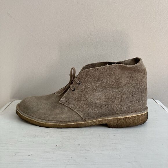 Clarks Mens Desert Chukka Boots Tan Suede Leather Chukka Boots Size 13 Lace Up - Picture 7 of 12